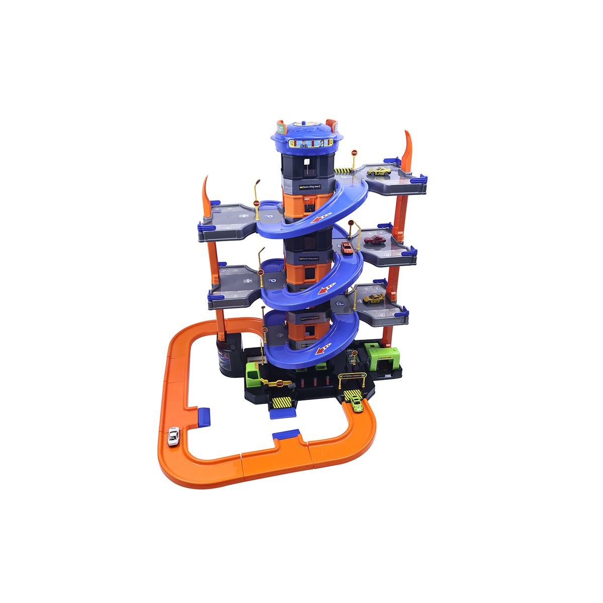 KIDS N PLAY - Pista de carros: Garaje de 3 pisos + 6 carros  