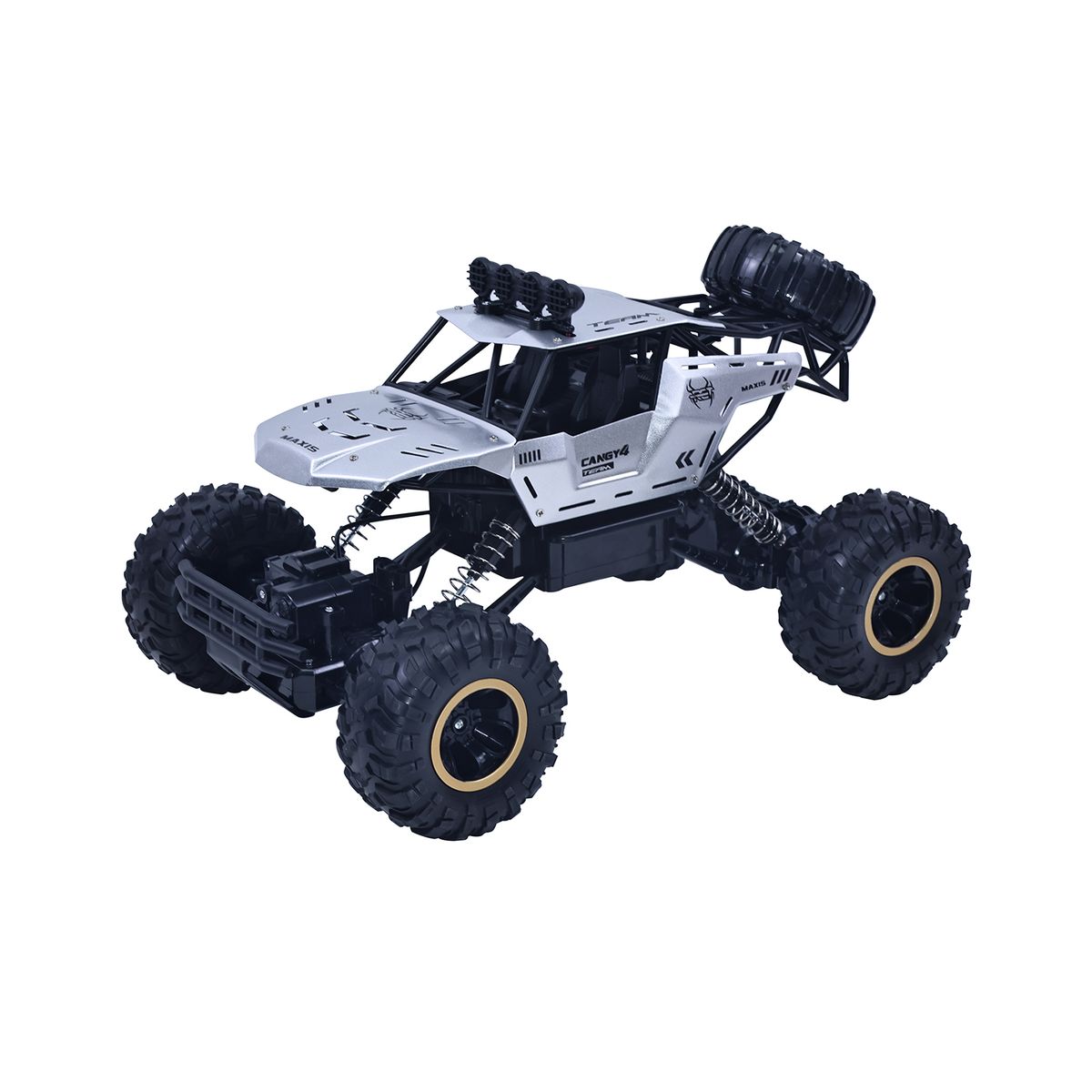 KIDS N PLAY - Carro a control remoto: Escalador de rocas plateado escala 1:12 