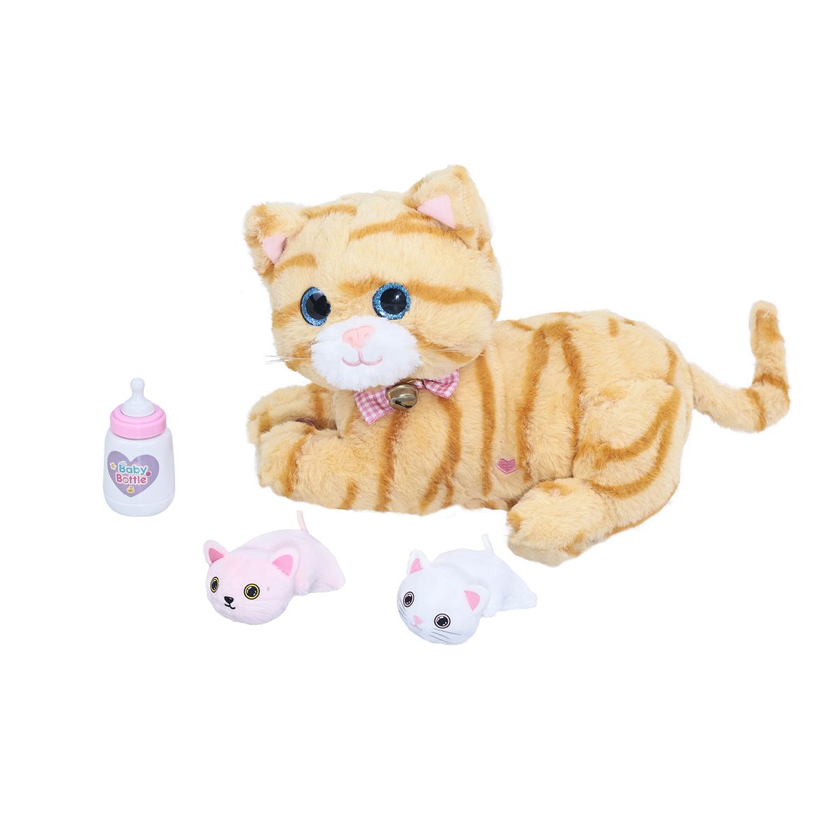 KIDS N PLAY - Figura de animales: Mamá gato y sus hijos  