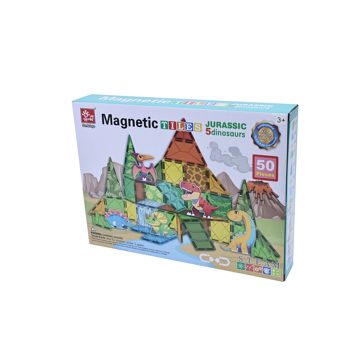 KIDS N PLAY - Juguete de construcción Bloques magnéticos de Dinosaurios 