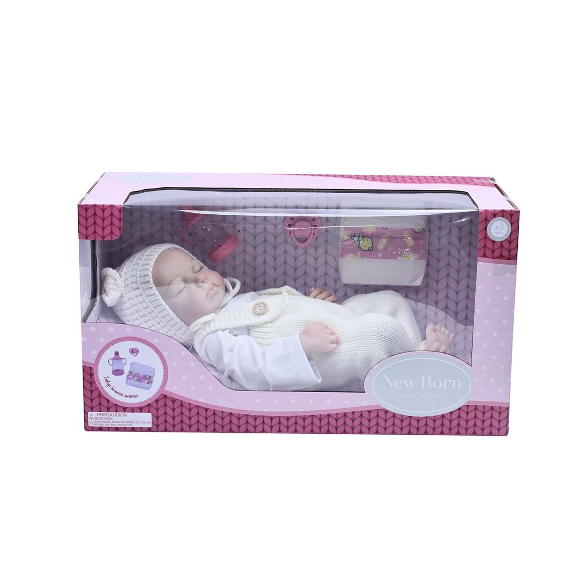 KIDS N PLAY - Muñeca bebé reborn con accesorios blanca