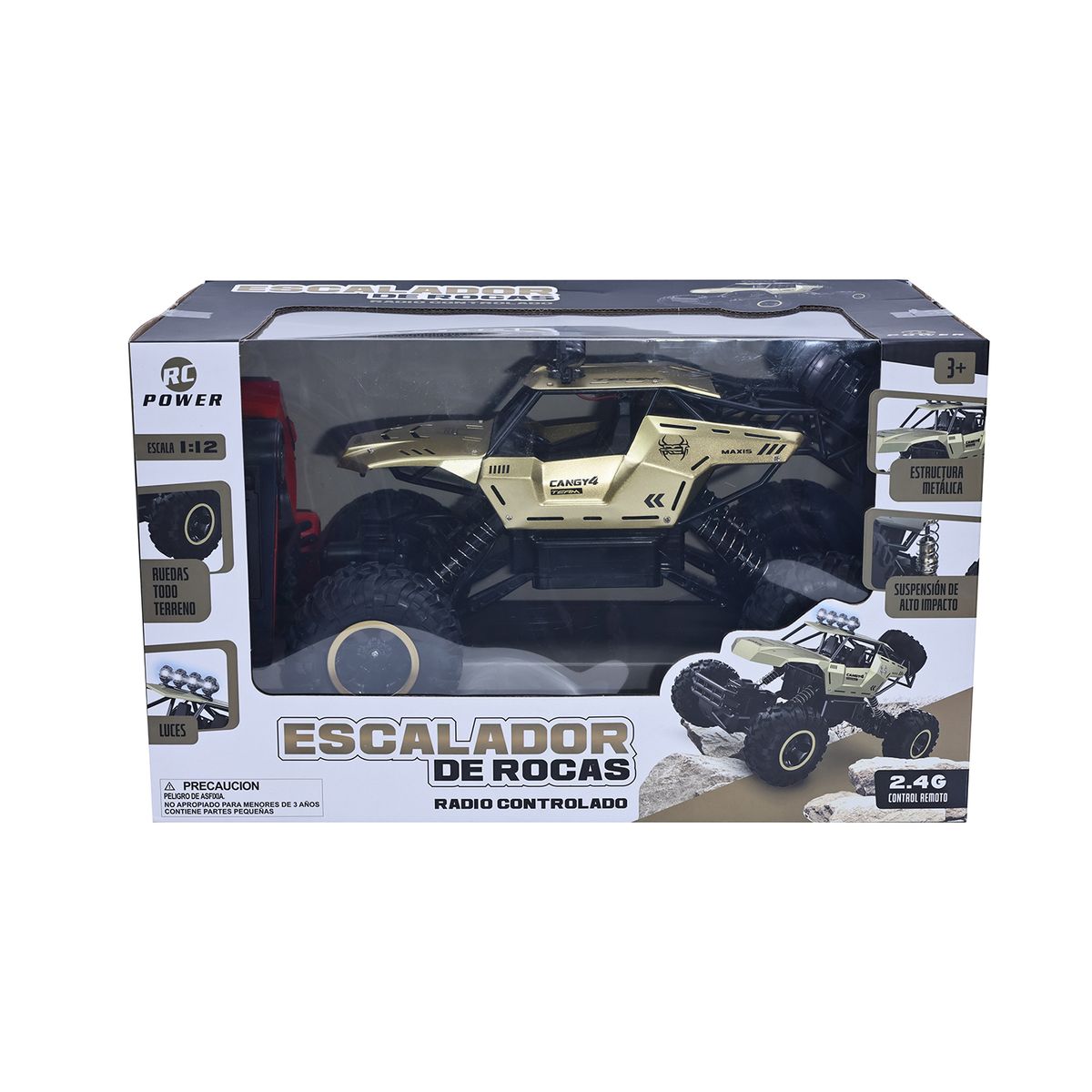 KIDS N PLAY - Carro a control remoto: Rock Crawler dorado escala 1:12  