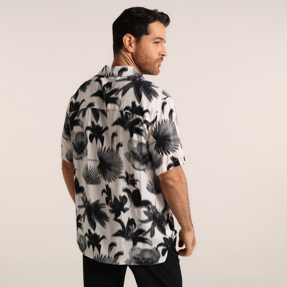 BASEMENT - Camisa Hombre con Estampado Manga corta Regular fit Basement
