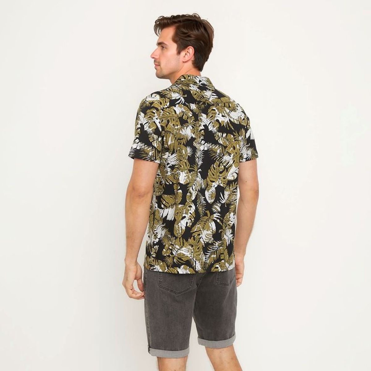 NEWPORT - Camisa Hombre con Estampado Manga corta Slim fit de Algodón Newport