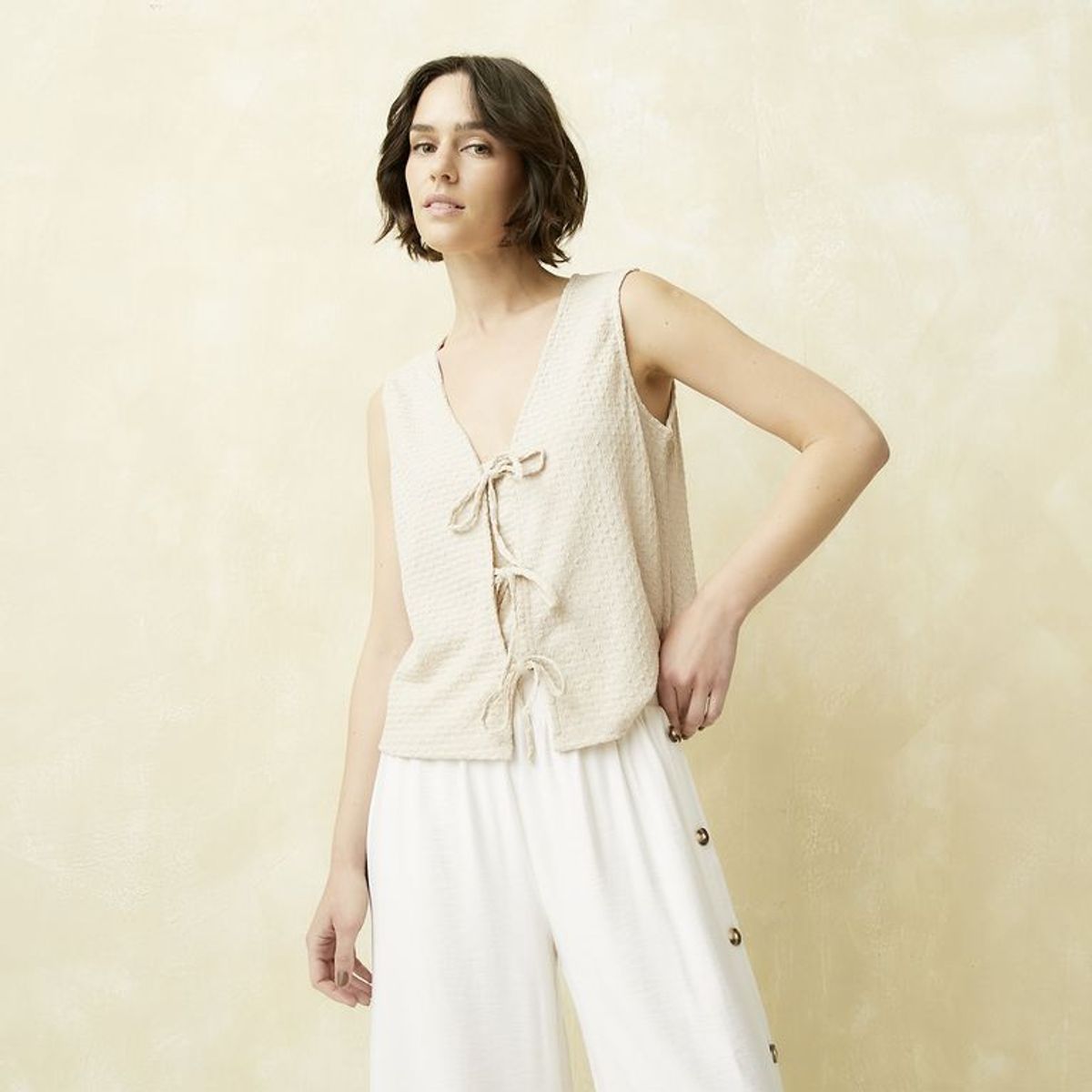 UNIVERSITY CLUB - Blusa Mujer Anudada Sin mangas University Club