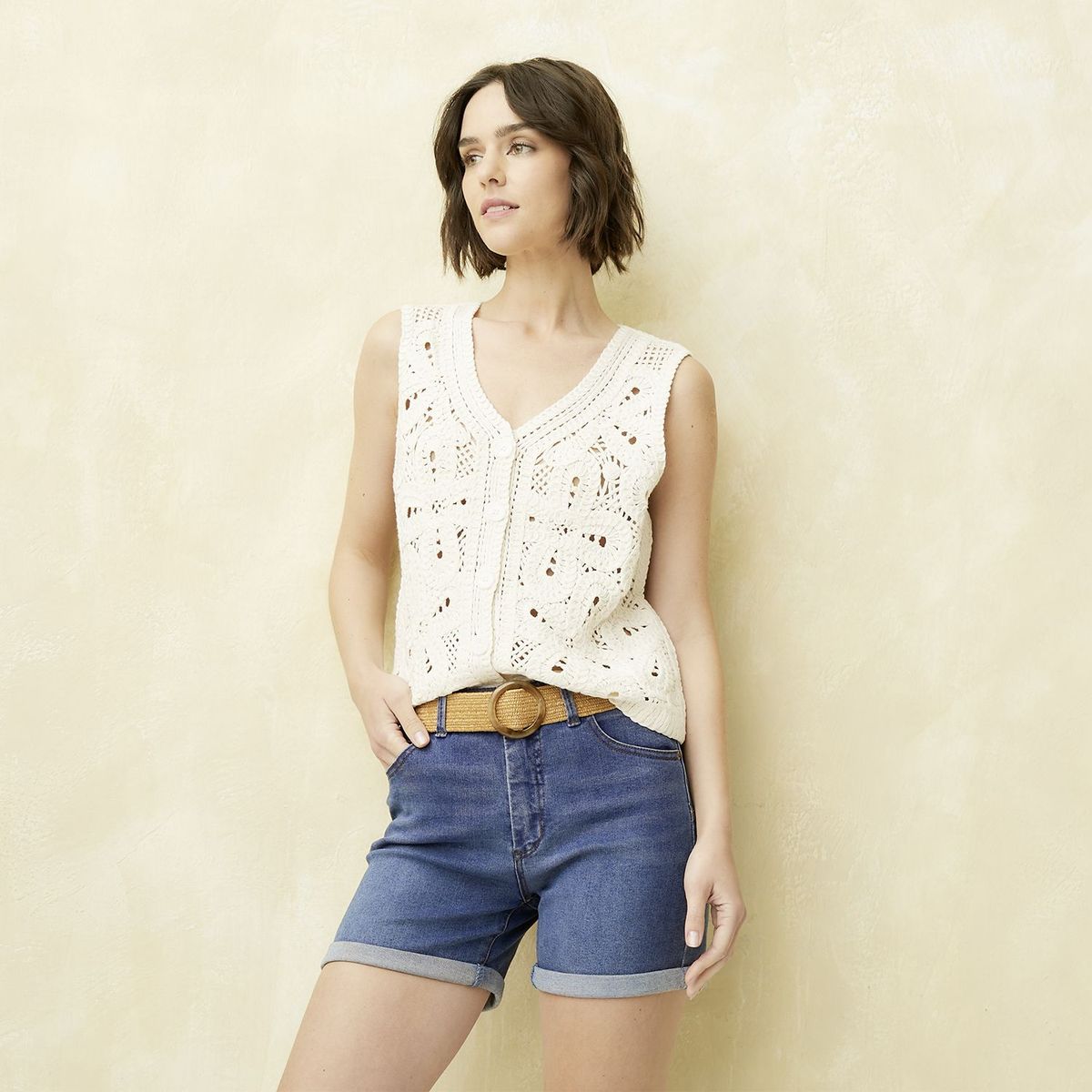 UNIVERSITY CLUB - Blusa Mujer Tejido Sin mangas de Algodón University Club
