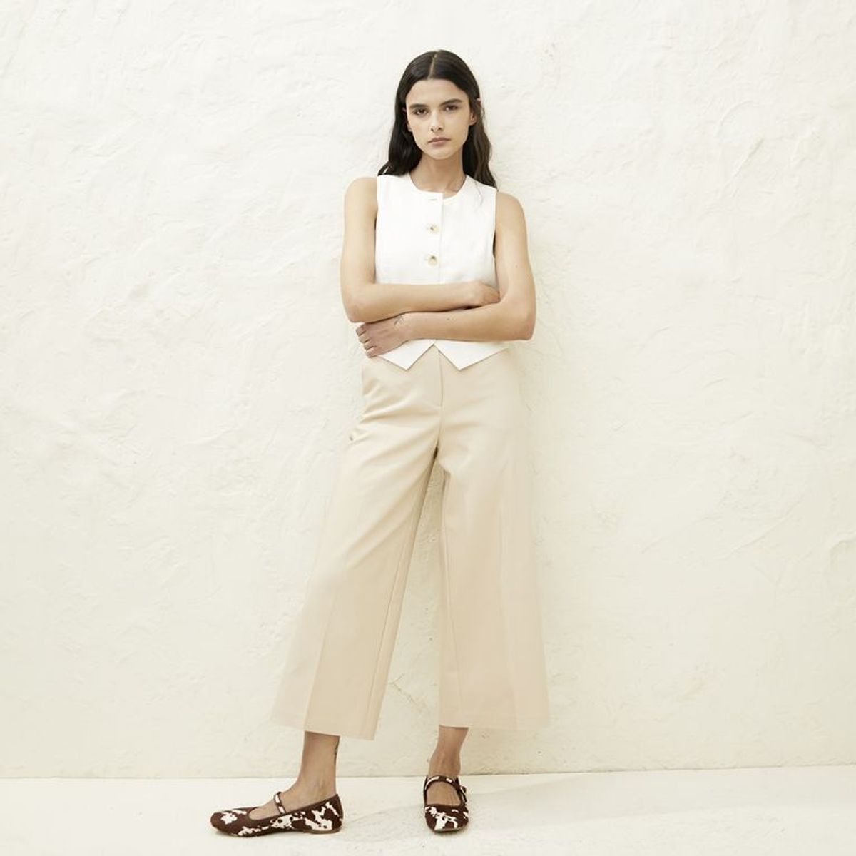 BASEMENT - Pantalón Wide leg Mujer Tiro alto Basement