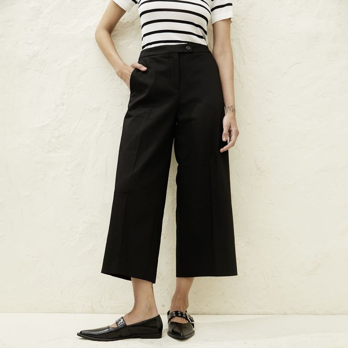 BASEMENT - Pantalón Wide leg Mujer Tiro alto Basement