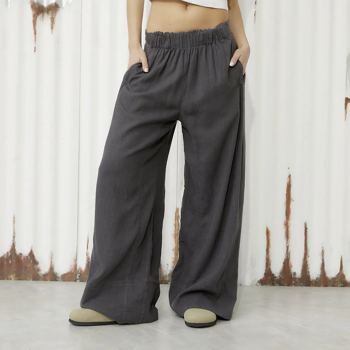 DENIMLAB - Pantalón Palazzo Mujer Tiro medio Denimlab