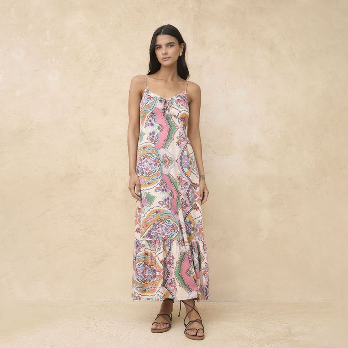 BASEMENT - Vestido Medio Casual con Estampado para Mujer Basement