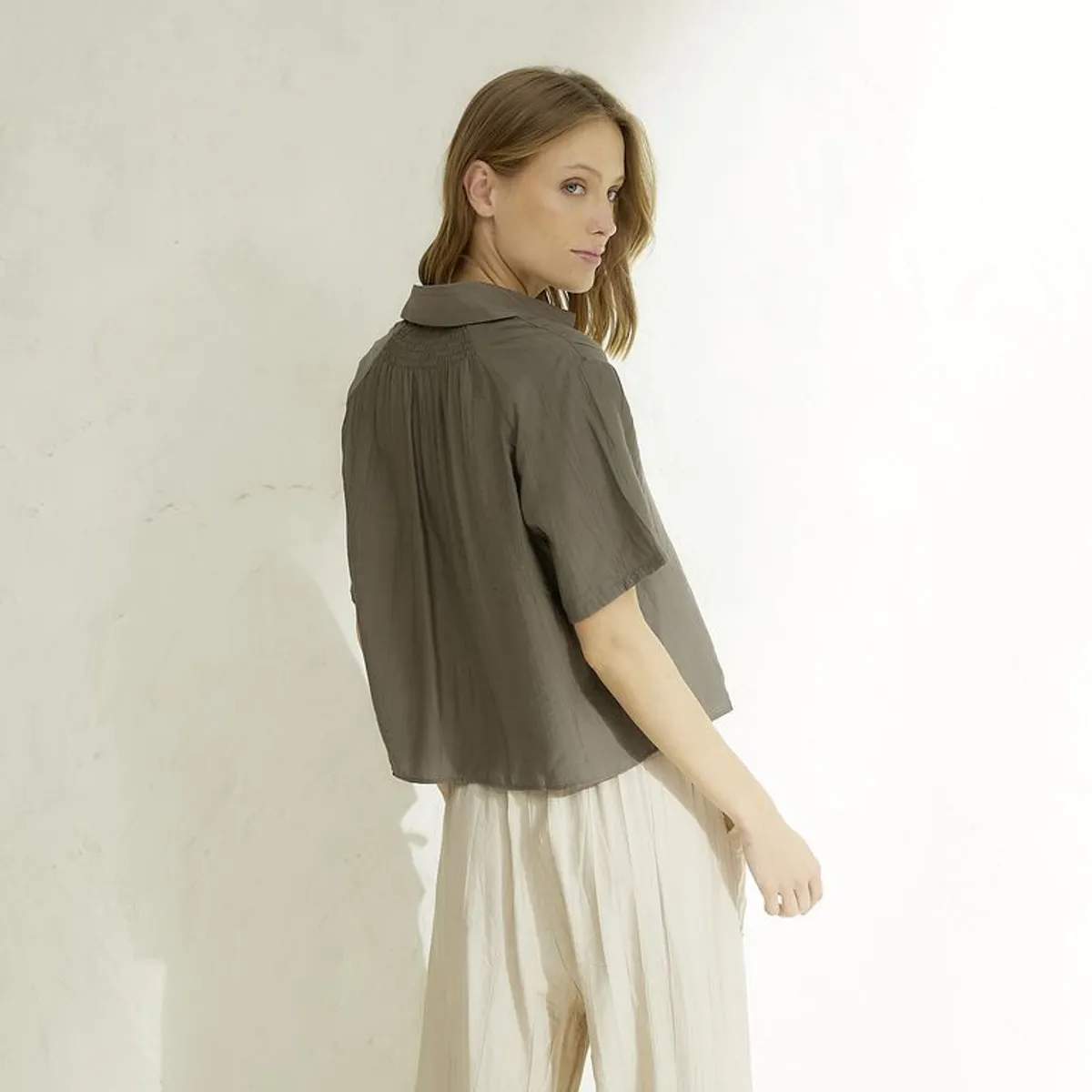 BASEMENT - Camisa Mujer Manga corta Basement
