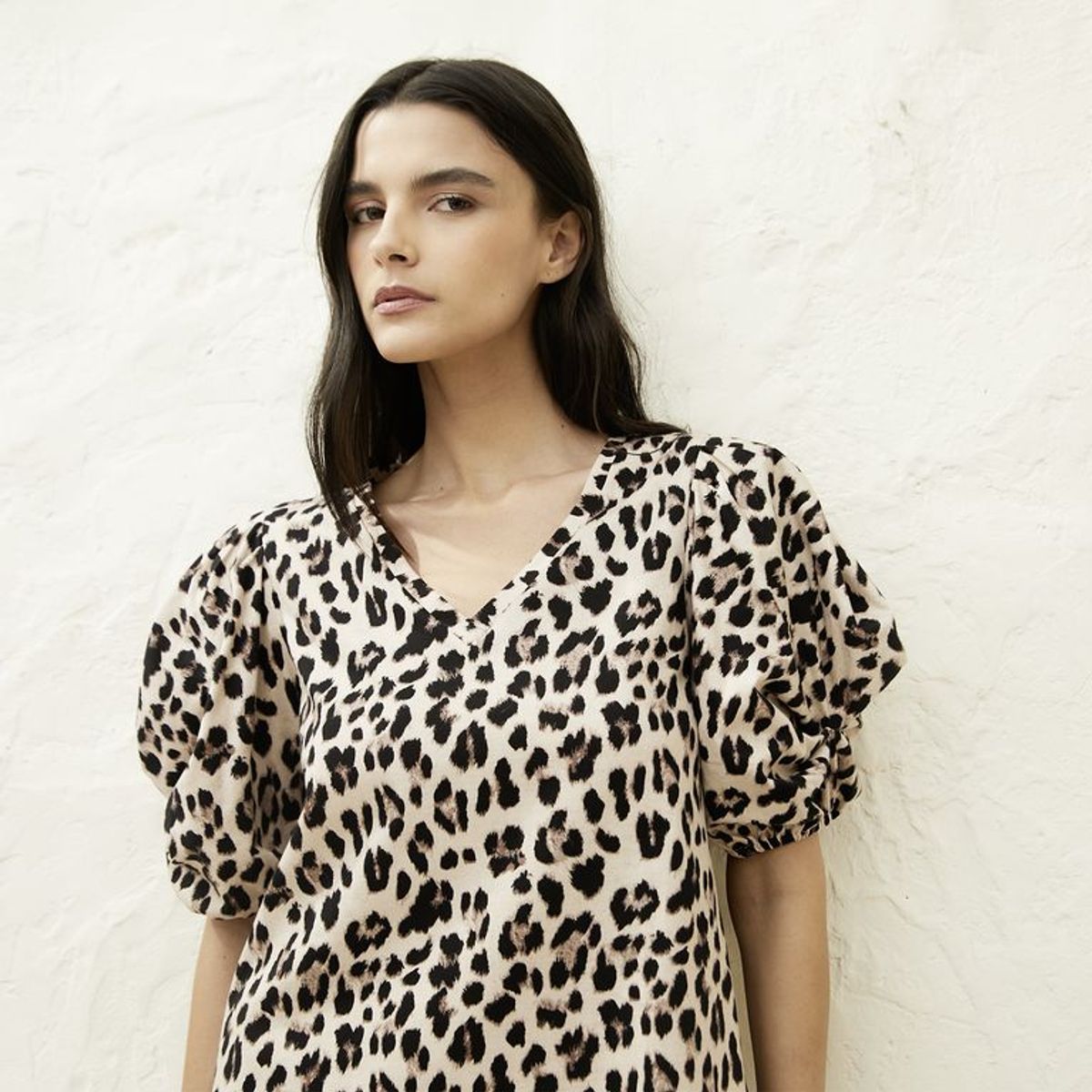 BASEMENT - Vestido Corto Casual con Estampado para Mujer de Algodón Basement