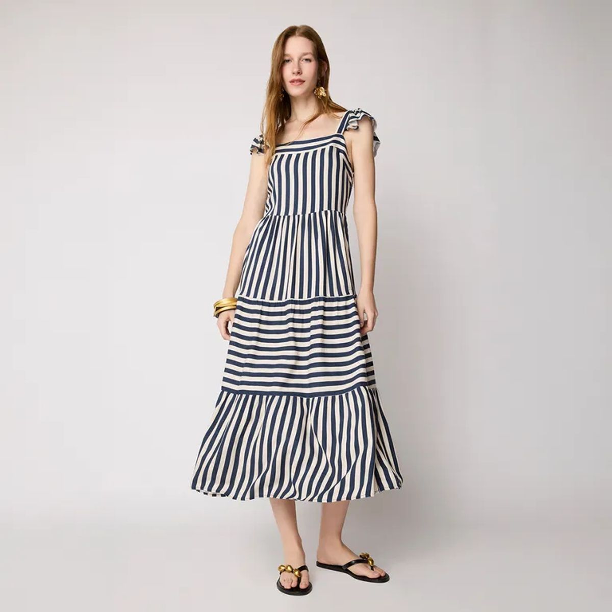 BASEMENT - Vestido Mujer Medio Casual de Rayas Basement