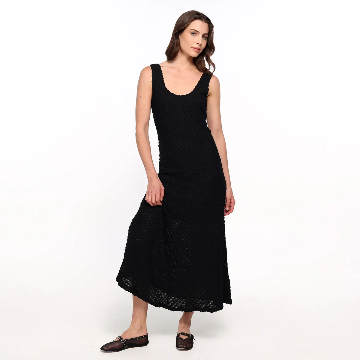 BASEMENT - Vestido Mujer Largo Casual de Algodón Basement