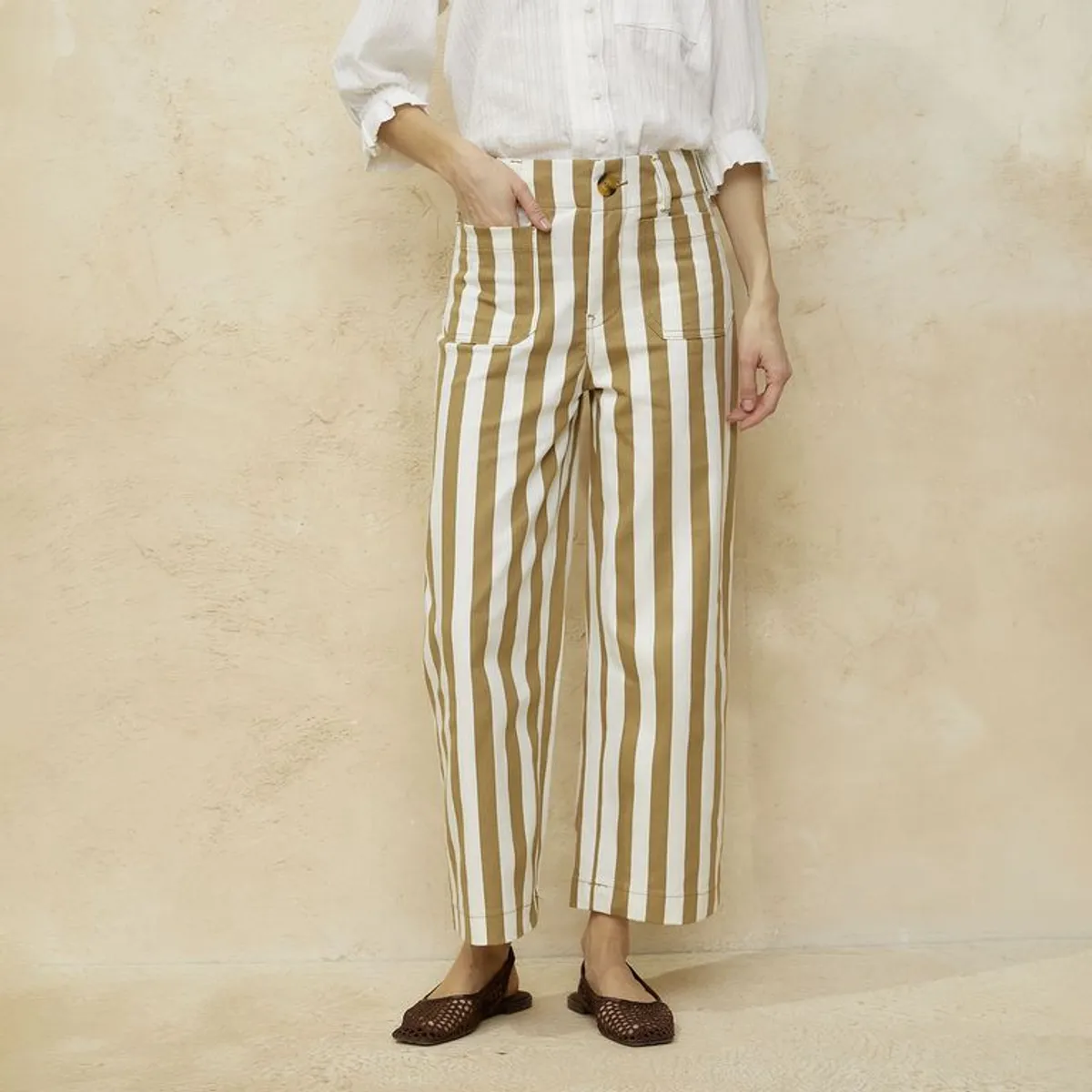 BASEMENT - Pantalón Flare Mujer Tiro alto Basement