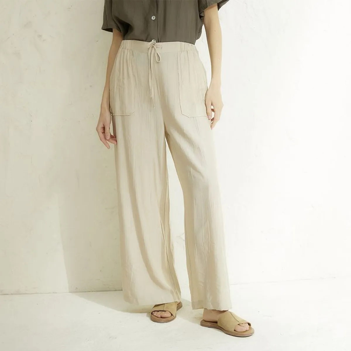 BASEMENT - Pantalón Wide leg Mujer Basement