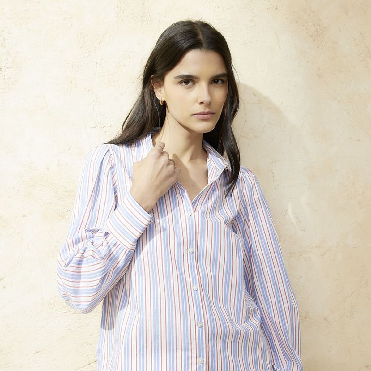 BASEMENT - Camisa Mujer de Rayas Manga larga Basement