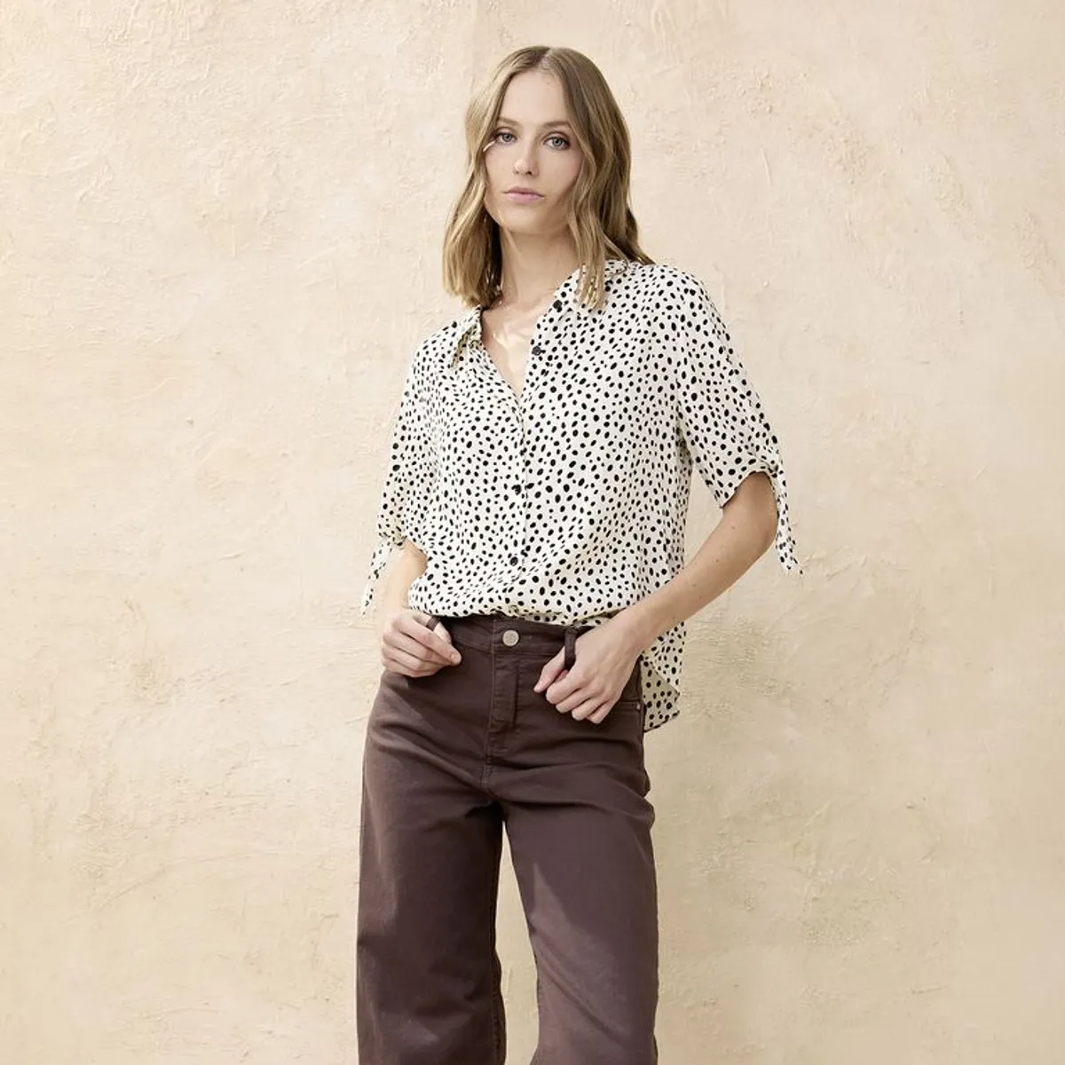 BASEMENT - Blusa Mujer con Estampado Manga corta Basement