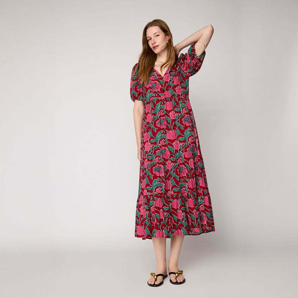 BASEMENT - Vestido Mujer Medio Casual con Estampado Basement