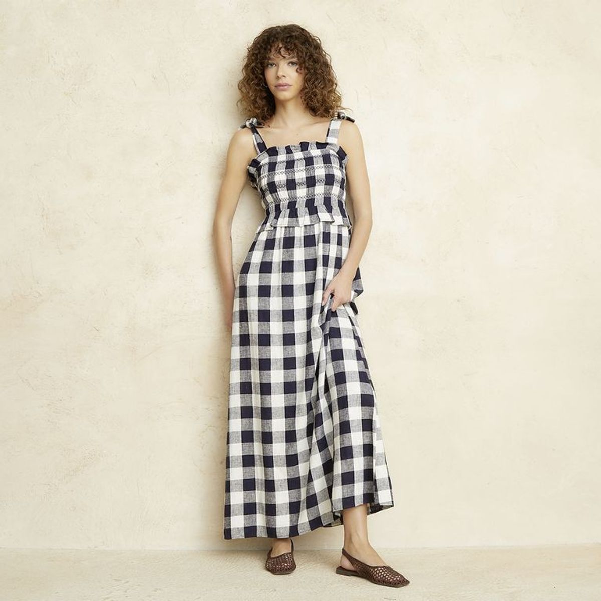 BASEMENT - Vestido Mujer Medio Casual de Rayas Basement