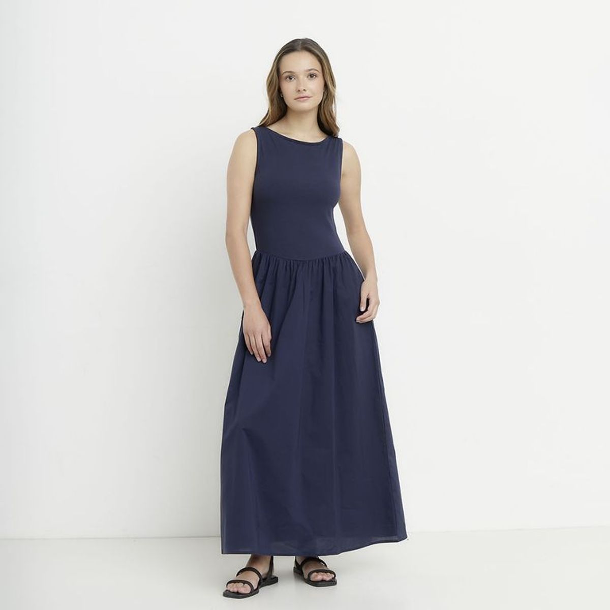 SYBILLA - Vestido Largo Casual para Mujer de Algodón Sybilla