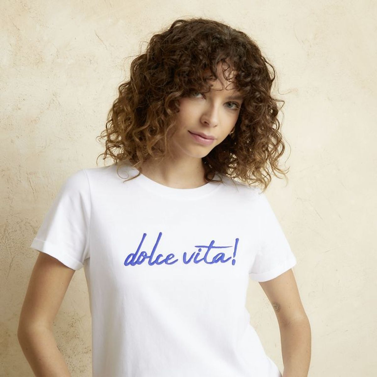 BASEMENT - Camiseta Mujer con Estampado Manga corta de Algodón Basement