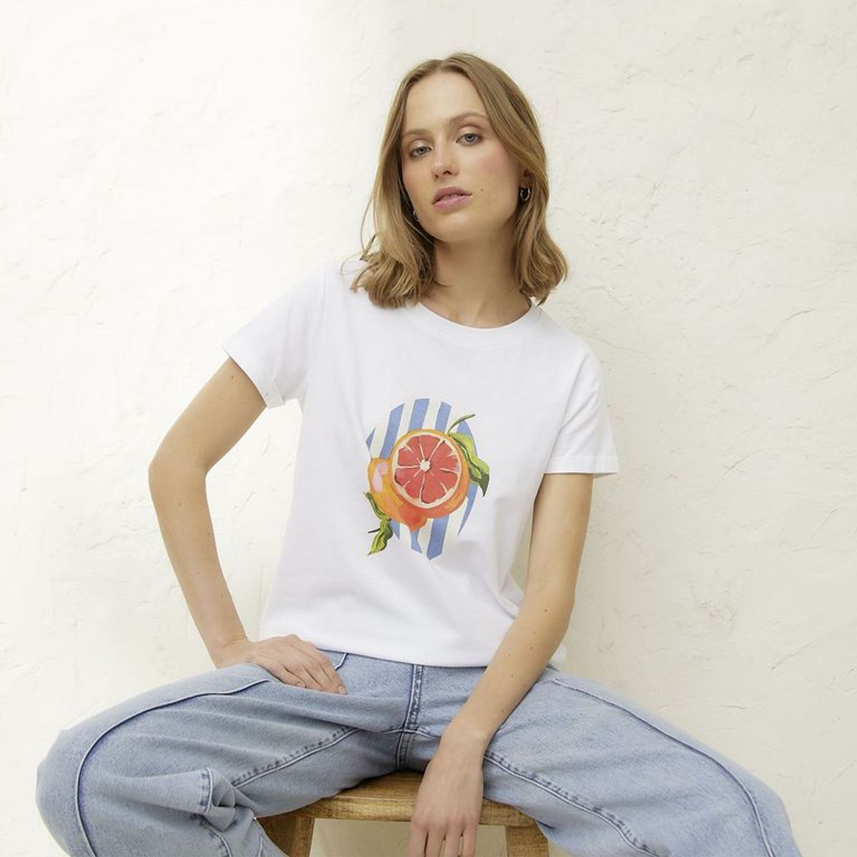 BASEMENT - Camisa Mujer con Estampado Manga corta Basement