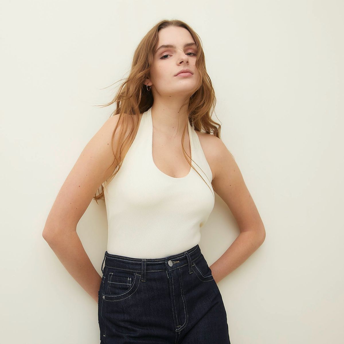 SYBILLA - Blusa Mujer Sin mangas de Algodón Sybilla