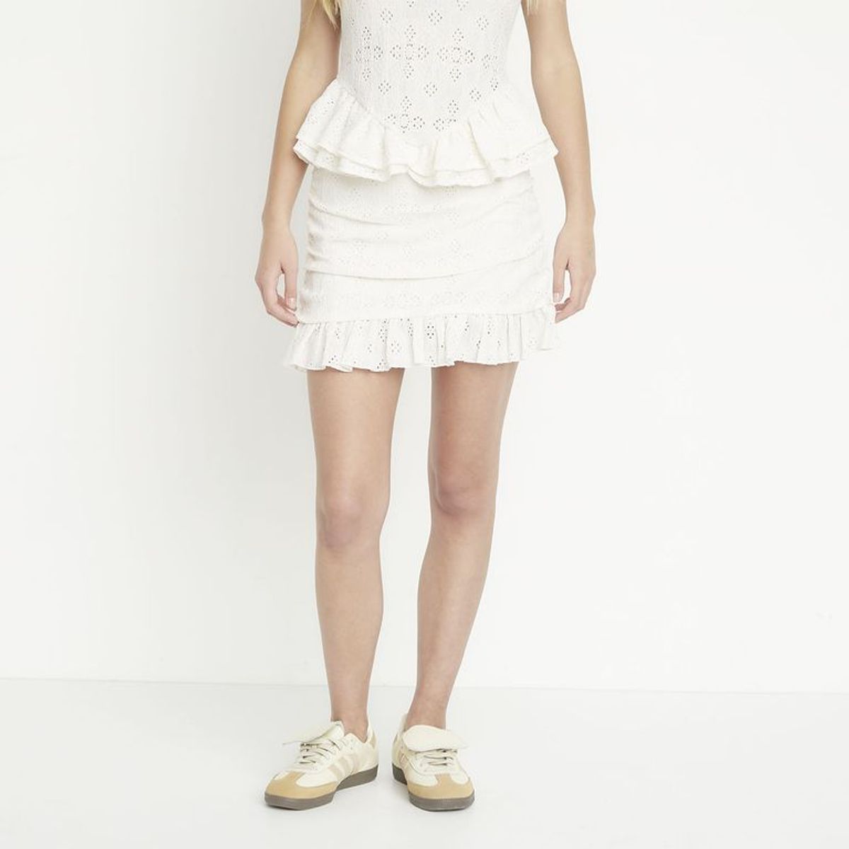 SYBILLA - Falda Mini Mujer con Ojalillo de Algodón Sybilla