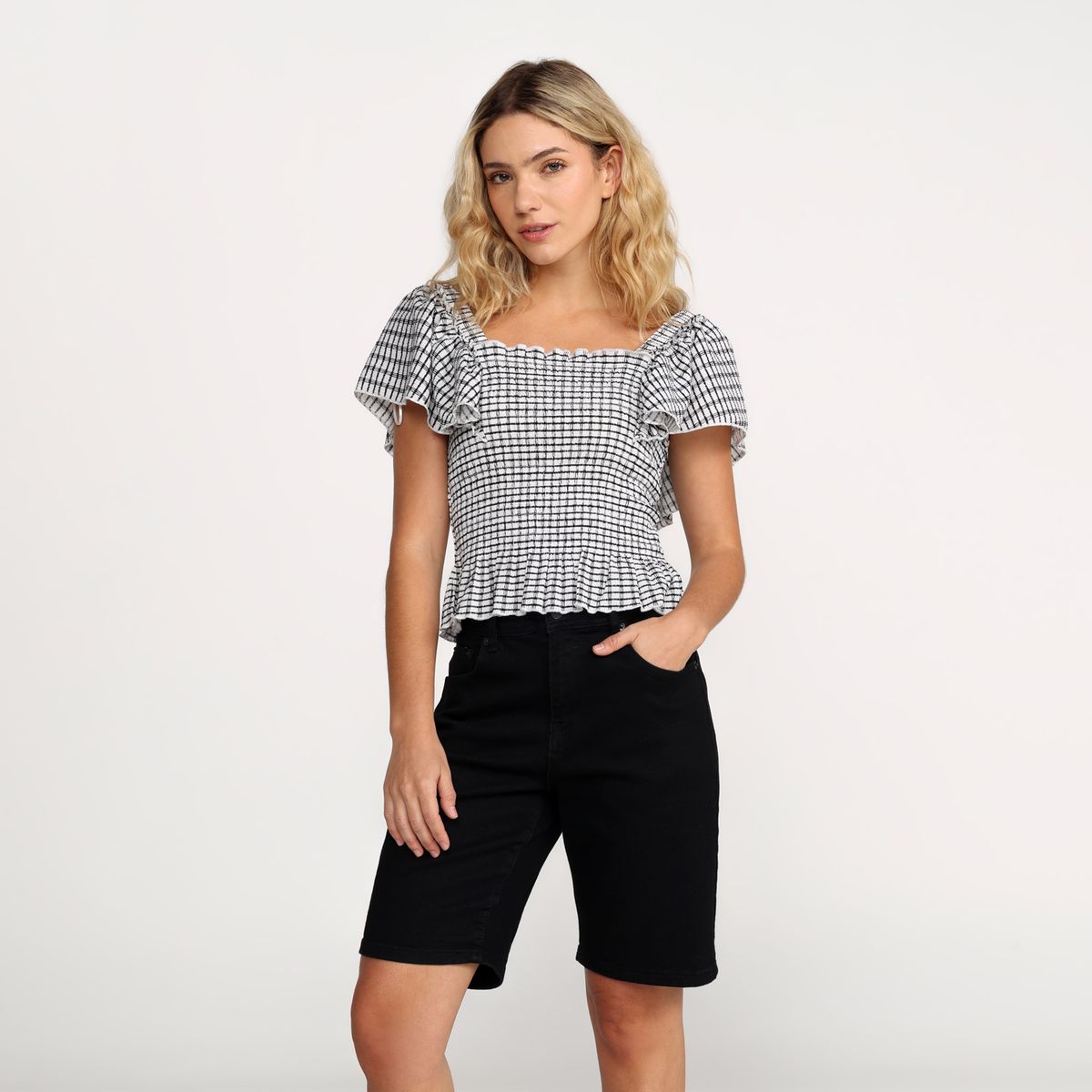 SYBILLA - Blusa Mujer con Boleros Manga corta Sybilla