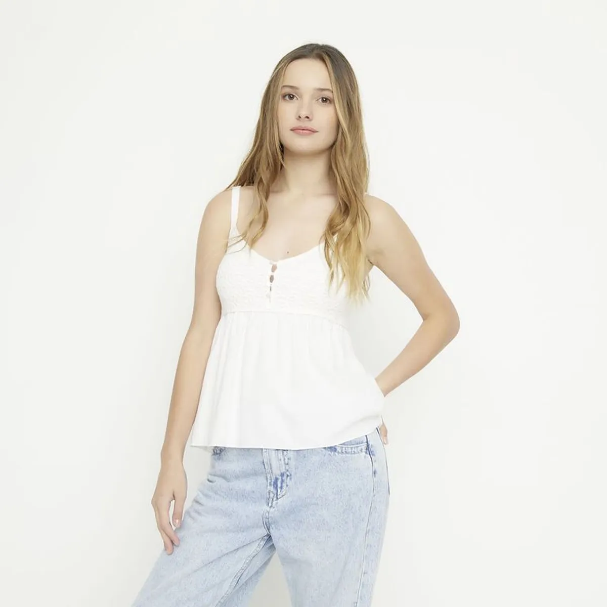 SYBILLA - Blusa Mujer Sin mangas de Algodón Sybilla