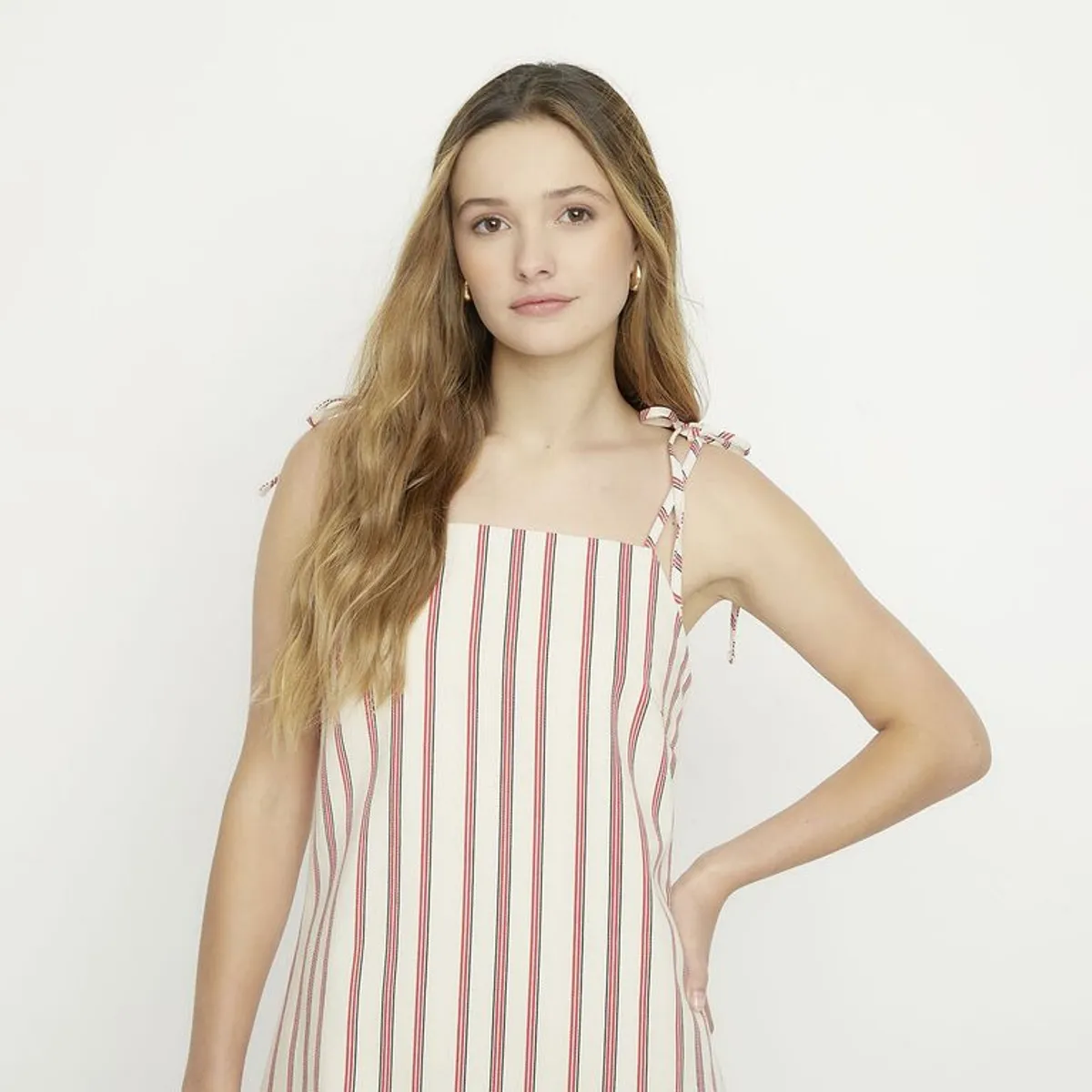 SYBILLA - Vestido Corto Casual de Rayas para Mujer de Algodón Sybilla