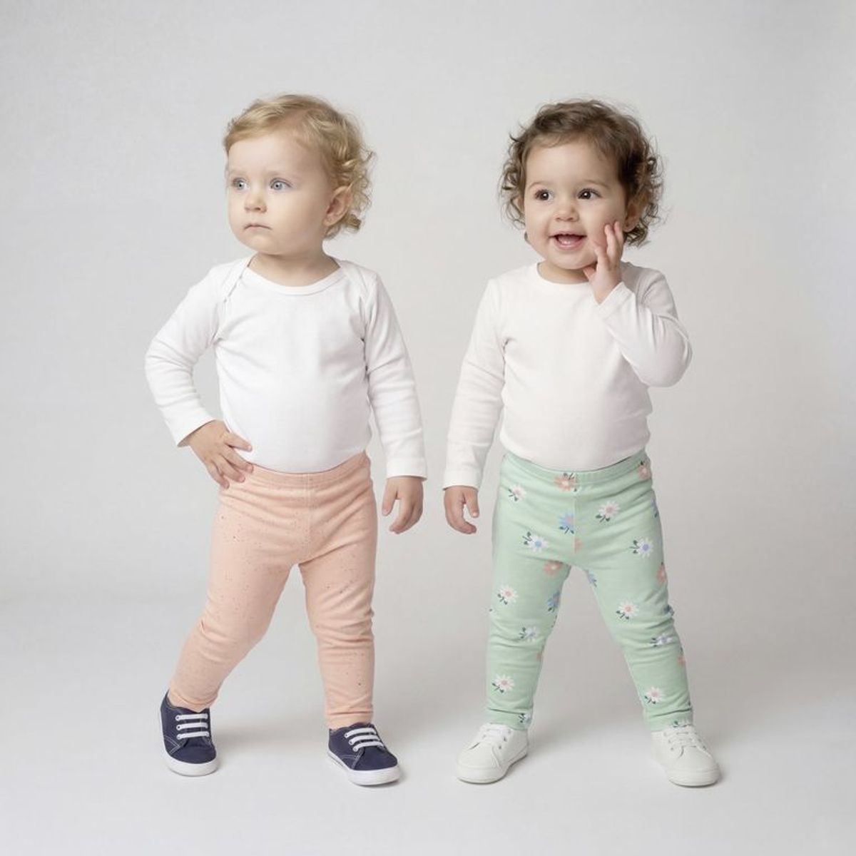 YAMP - Legging para Bebé niña Pack de 2 unidades de Algodón Yamp