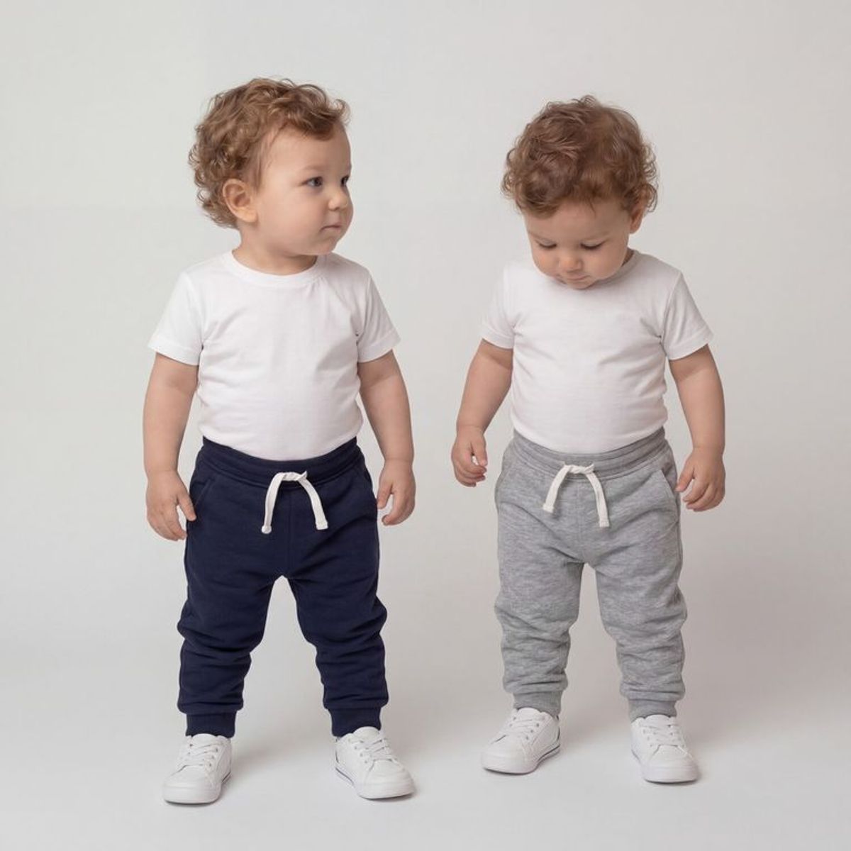 YAMP - Jogger Cintura elásticada para Bebé niño Pack de 2 unidades Liso de Algodón Yamp