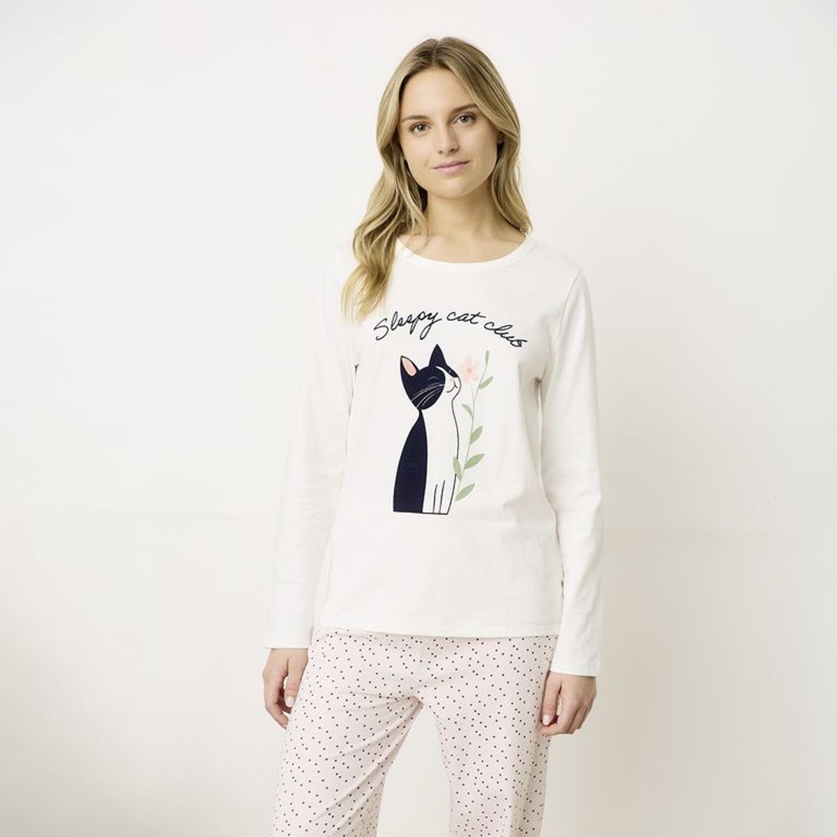 SYBILLA - Camiseta de pijama para Mujer Manga larga Sybilla