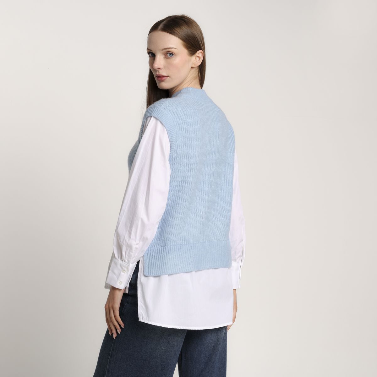 BASEMENT - Chaleco Mujer Tejido Basement