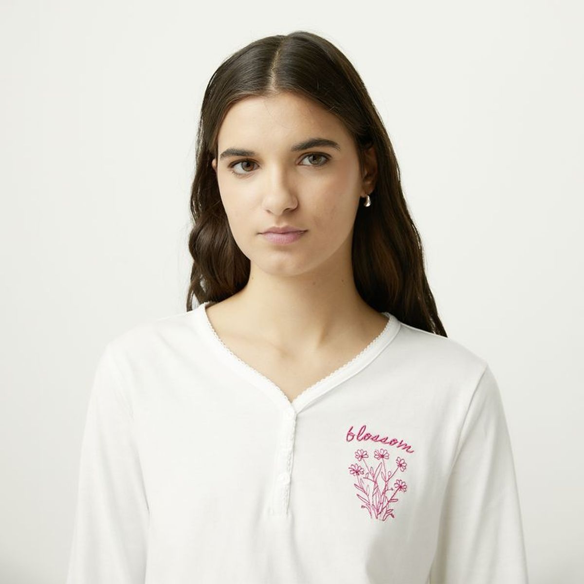 SYBILLA - Pijama completa con pantalón para Mujer Manga larga de Algodón Sybilla