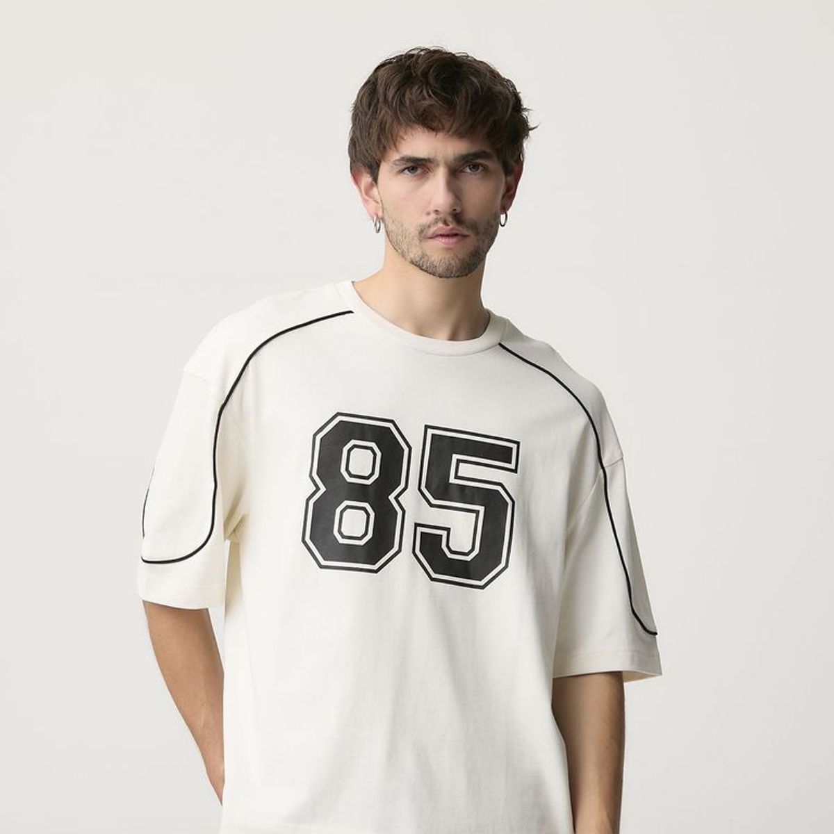 BASEMENT - Camiseta Hombre Manga corta con Estampado de Algodón Basement 