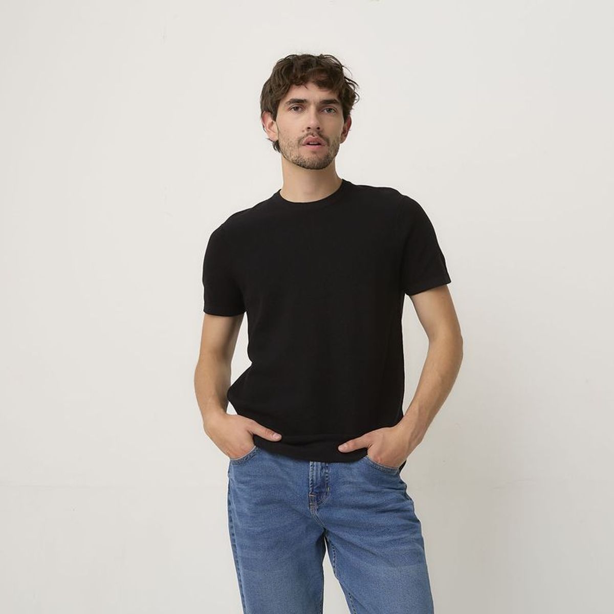 BASEMENT - Camiseta Hombre Manga corta de Algodón Basement