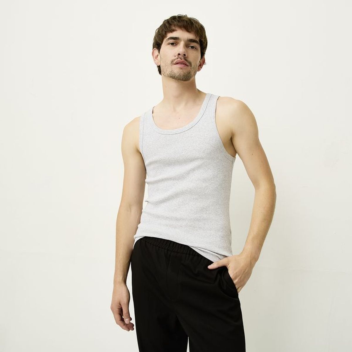 BASEMENT - Camiseta Hombre Sin mangas de Algodón Basement 