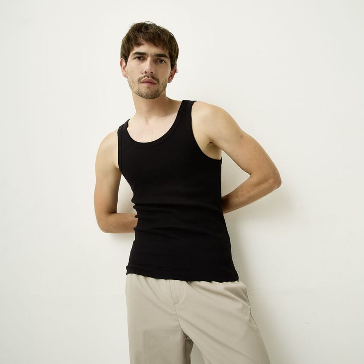 BASEMENT - Camiseta Hombre Sin mangas de Algodón Basement 