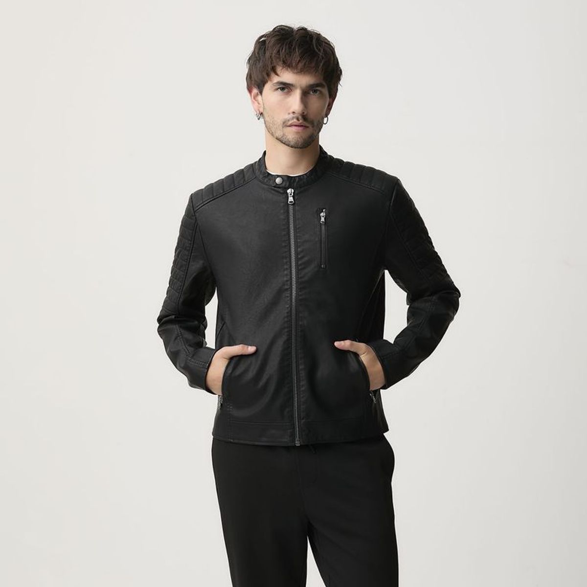 BASEMENT - Chaqueta de Cuero Hombre Basement