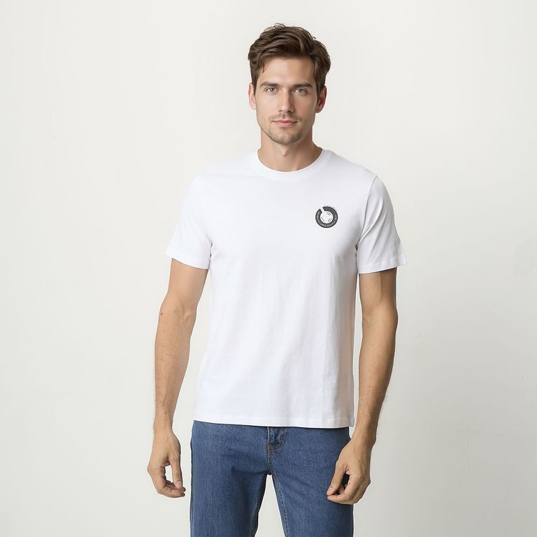 Camiseta Hombre Manga corta con Estampado de Algodón Newport