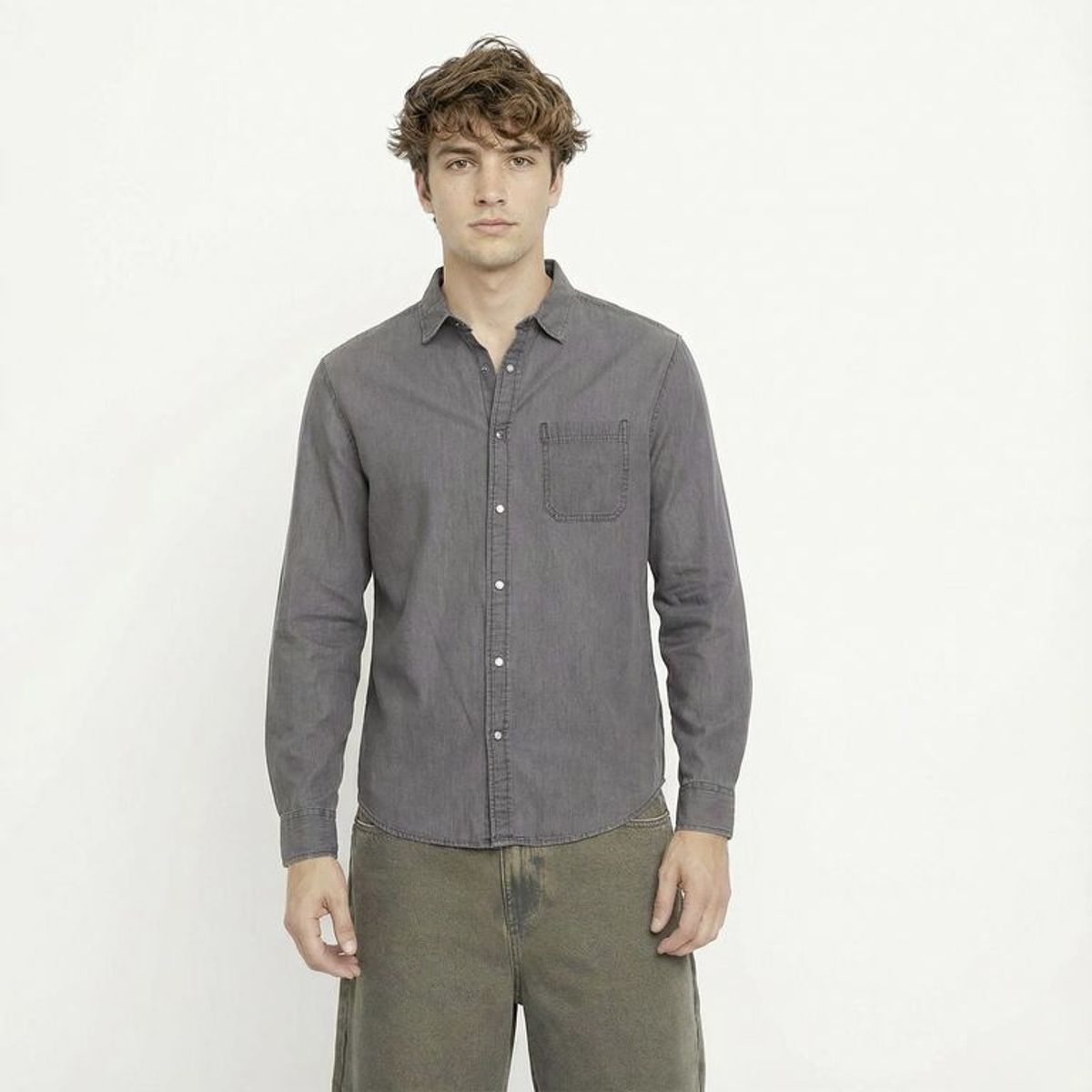 BEARCLIFF - Camisa Hombre Manga larga de Algodón Bearcliff