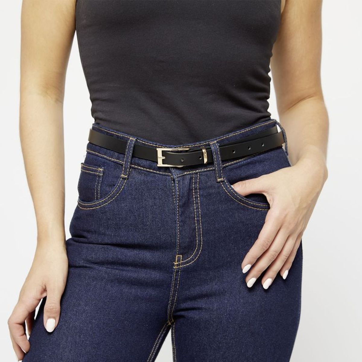 SYBILLA - Cinturón Sintet CIS101AI26 BLACK M/L