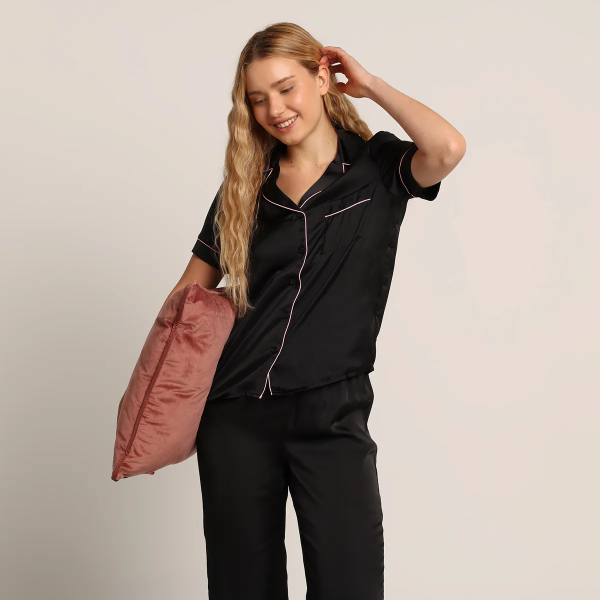 SYBILLA - Pijama completa con pantalón para Mujer Manga corta Sybilla