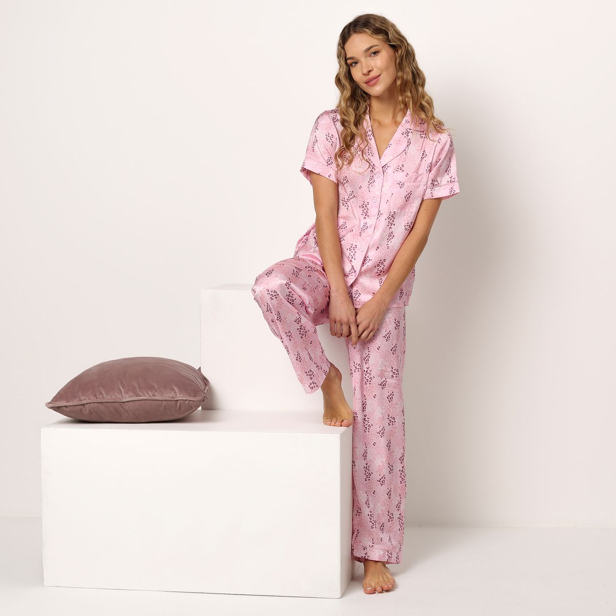 SYBILLA - Pijama completa con pantalón para Mujer Manga corta Sybilla