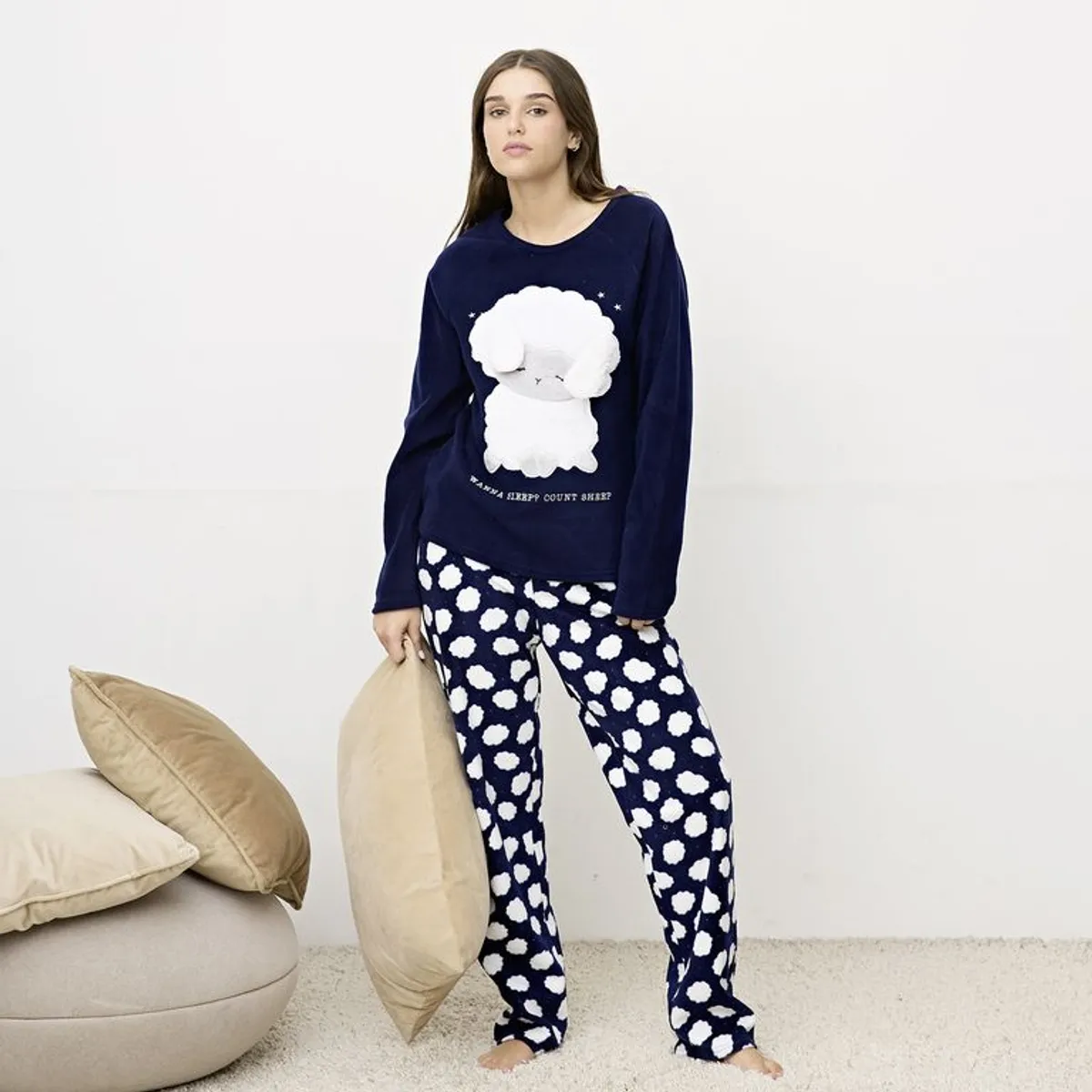 SYBILLA - Pijama completa con pantalón para Mujer Manga larga Sybilla