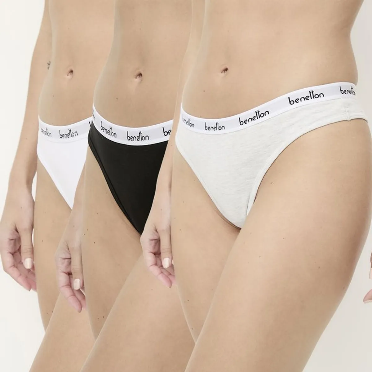 BENETTON - Tangas Pack de 3 de Algodón para Mujer Benetton