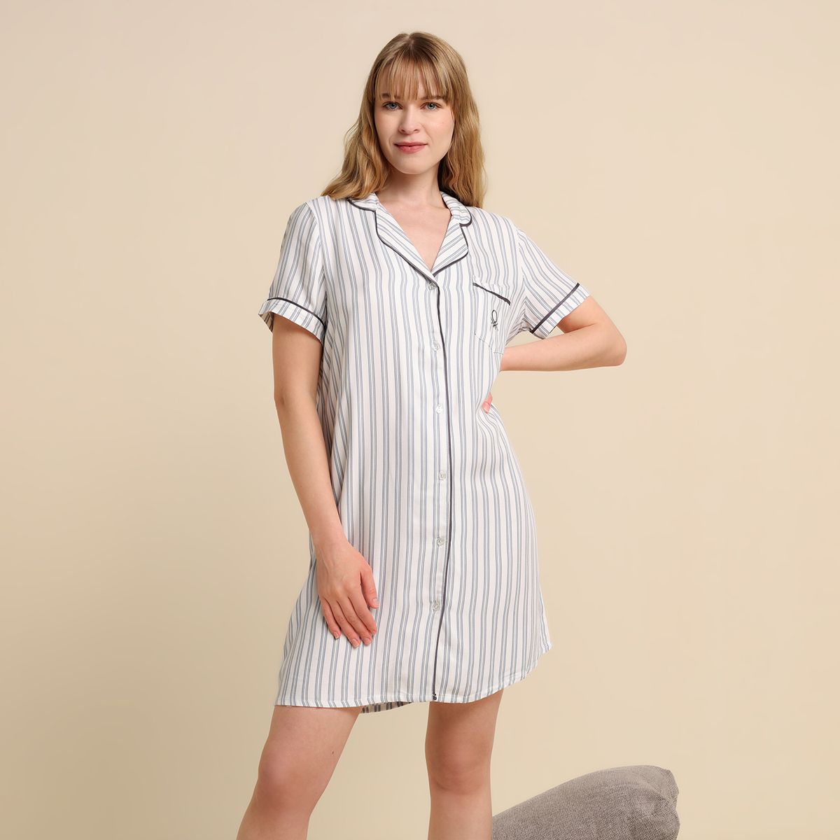 BENETTON - Camisón para Mujer Manga corta Benetton